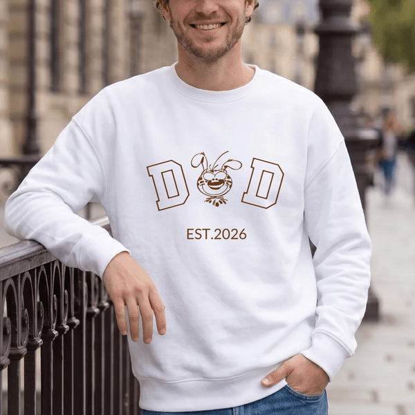 Personalised Line Art Cartoon Marsupilami Multicolour T-shirt Sweatshirt Hoodie with Year Birthday Father's Day Gift for Family | Callie × Marsupilami®