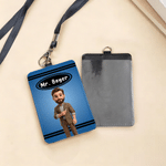 Personalised Pixar Style Pencil Crayon Cartoon Teacher ID Card Badge Holder with Text Back to School Appreciation Teacher's Day Gift for Educator