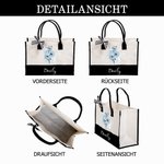 Personalisierte große Aquarell-Tragetasche oder Kosmetiktasche | mit Geburtsblume und Namen | Tote Bag | Geburtstag Jahrestag Geschenk für Frauen