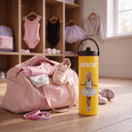 Personalised Cartoon Ballet Girl 20 oz Insulated Water Bottle with Name and Handle Birthday Back to School Gift for Friends Ballet Lovers Kids