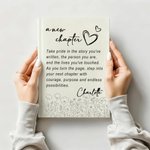 Personalised A New Chapter Wildflowers A5 Journal Notebook with Name Birthday Retirement Gift for Woman Teacher Retiree
