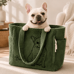 Personalised Line Drawing Pet Photo Large Capacity Corduroy Tote Bag with Name Daily Use Pet Party Birthday Gift for Pet Lovers Owners