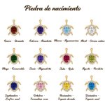 Tobillera delicada personalizada de tortuga marina con piedra de nacimiento y nombre accesorio de playa regalo de cumpleaños para mujer