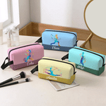 Personalized Rainbow Paint Splatter Sports Silhouette Large Capacity Makeup Bag with Name Back to School Birthday Gift for Students Teen Athletes