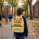 Personalised School Bus Cartoon Character School Bag with Name Back to School Birthday Gift for Kids