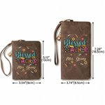 Personalized Blessed Teacher Pen Sunflower PU Leather Wristlet Wallet with Name Teacher's Day Appreciation Birthday Gift for Teachers