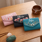 Personalized Birth Flower Crochet Hook Organizer with Name Knitting Accessories Birthday Gift for Crochet Enthusiast Mom Grandma