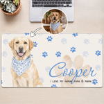 Personalized Watercolor Pet Photo Non-Slip Mouse Pad Desk Mat with Name Daily Use Birthday Gift for Pet Lovers Friends