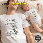 Personalized Leopard Marsupilami First Father's Day 100% Cotton T-shirt Baby Bodysuit with Name Father's Day Gift for Father | Callie × Marsupilami®