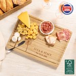 Personalized Dandelion Love Is In the Air FSC Bamboo Charcuterie Cutting Board with Name and Juice Groove Ship from USA Wedding Gift for Couple Friend
