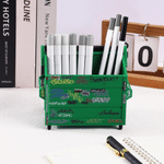Personalized Graffiti Style Dumpster Shaped Pencil Holder with Text Desk Decor Birthday Housewarming Graduation Gift for Friends Students