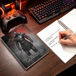 Personalized Dark Style Armor Chinese Zodiac A5 Spiral Journal Notebook with Name Daily Use Birthday Gift for Friends Game Enthusiasts