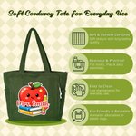 Personalized Pencil Teacher Theme Design Large Capacity Corduroy Tote Bag with Title & Surname Thank You Birthday Gift for Teacher