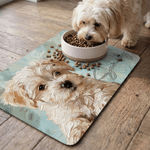 Personalised Oil Painting Style Pet Photo Food Mat with Name Home Decor Pet Supplies Birthday Gift for Pet Owners