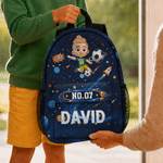 Personalized Soccer Theme 3D Cartoon Character School Bag with Name and Number Back to School Birthday Gift for Boys Girls