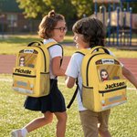 Personalised School Bus Cartoon Character School Bag with Name Back to School Birthday Gift for Kids