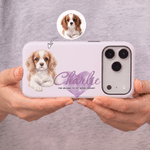 Personalized Watercolor Style Pet Photo Multicolor Phone Case for iPhone Samsung with Name Daily Use Birthday Gift for Pet Owners Lovers