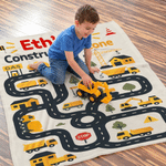 Personalised Construction Zone Lorry Design Soft Throw Blanket with Name Playroom Decor Birthday Baby Shower Gift for Kids