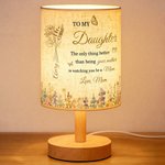 Personalized To My Daughter Better Than Being Your Mother Retro Wild Florals Birth Flower Table Lamp with Name Home Decor Birthday Gift for Family