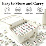 Sac portable en cuir PU pour tuiles de Mahjong avec monogramme coloré Mahjong Accessory Housewarming Gift for Mahjong Lovers Players