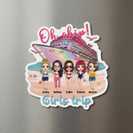 Personalised Cute Cruise 2-5 Cartoon Characters Fridge Magnet with Name Beach Party Summer Travel Birthday Gift for Best Friend Woman