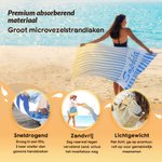 Gepersonaliseerd microvezel strandlaken met kleurverloopstrepen en naam perfect voor reis of als verjaardagscadeau voor familie en vrienden