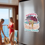 Personalised Cute Cruise 2-5 Cartoon Characters Fridge Magnet with Name Beach Party Summer Travel Birthday Gift for Best Friend Woman