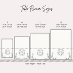 Personalised Floral Crest Wedding Table Runner with Place and Time Home Decor Wedding Reception Gift for Engagement Couples