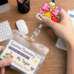 Personalised Apple Pencil Crayon Notebook Acrylic Retractable Badge Reel with Text Teacher's Day Appreciation Birthday Gift for Teacher