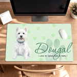 Personalized Watercolor Pet Photo Non-Slip Mouse Pad Desk Mat with Name Daily Use Birthday Gift for Pet Lovers Friends