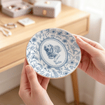 Personalized Toile De Jouy Style Pet Portrait Round Square Jewellery Dish with Name Daily Use Home Decor Birthday Gift for Pet Owner Family