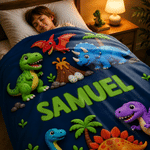 Personalized Cute Cartoon Theme Design Soft Throw Blanket with Name Room Decor  Daily Use Birthday Gift for Kids