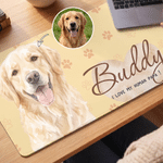 Personalized Watercolor Pet Photo Non-Slip Mouse Pad Desk Mat with Name Daily Use Birthday Gift for Pet Lovers Friends