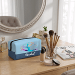 Personalized Rainbow Paint Splatter Sports Silhouette Large Capacity Makeup Bag with Name Back to School Birthday Gift for Students Teen Athletes
