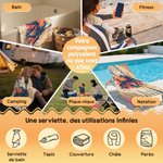 Serviette de plage super absorbante personnalisée avec nom - Accessoire à séchage rapide - Cadeau de vacances pour les amateurs de volley-ball