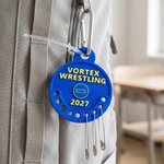 Personalised Multicolour 3D Printed Wrestling Keyring Pin Holder with Text and Year Birthday Team Gift for Wrestlers