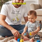 Personalized Leopard Marsupilami First Father's Day 100% Cotton T-shirt Baby Bodysuit with Name Father's Day Gift for Father | Callie × Marsupilami®