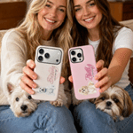 Personalized Watercolor Style Pet Photo Multicolor Phone Case for iPhone Samsung with Name Daily Use Birthday Gift for Pet Owners Lovers