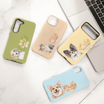 Personalized Watercolor Style Pet Photo Multicolor Phone Case for iPhone Samsung with Name Daily Use Birthday Gift for Pet Owners Lovers