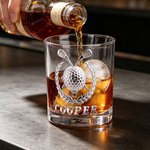 Personalized 2D Metallic Style Print Golf Theme Whisky Glass with Name Golf Club Birthday Father's Day Gift for Golf Lovers