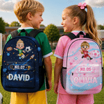 Personalized Soccer Theme 3D Cartoon Character School Bag with Name and Number Back to School Birthday Gift for Boys Girls