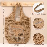 Bolso tote personalizado de rafia con nombre bordado multicolor reutilizable para playa y viaje regalo de fiesta nupcial y Día de la Madre para ella