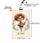 Portacarte personalizzato in pelle PU con personaggi dei cartoni animati stravaganti e cordino: regalo di ringraziamento per il rientro a scuola e la Festa degli Insegnanti