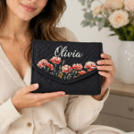 Personalized Birth Flower Crochet Hook Organizer with Name Knitting Accessories Birthday Gift for Crochet Enthusiast Mom Grandma