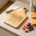 Personalised Recipe Photo Wooden Reversible Charcuterie Chopping Board with Handle Kitchen Use Housewarming Gift for Family Friends Chefs