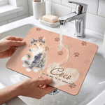 Personalized Watercolor Pet Photo Non-Slip Mouse Pad Desk Mat with Name Daily Use Birthday Gift for Pet Lovers Friends