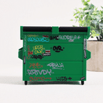 Personalized Graffiti Style Dumpster Shaped Pencil Holder with Text Desk Decor Birthday Housewarming Graduation Gift for Friends Students