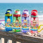 Personalized Cartoon Kid Diver Ocean Animal 16 oz Water Bottle with  Name and Straw Summer Vacation Back to School Birthday Gift for Girls Boys