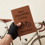 Gepersonaliseerd Ideeën Ik Had Tijdens Het Fietsen A5 PU Leren Notitieboekje Met Naam Dagelijks Gebruik Verjaardagscadeau voor Fietsfanaat