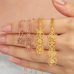 Personalised 1-6 Birth Flower Necklace Dainty Jewellery Daily Wear Birthday Gift for Women Girlfriends